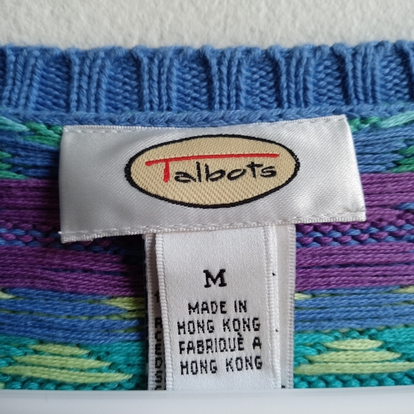 Talbots Funky Knitted Button-up Sweater - Picture 5 of 6